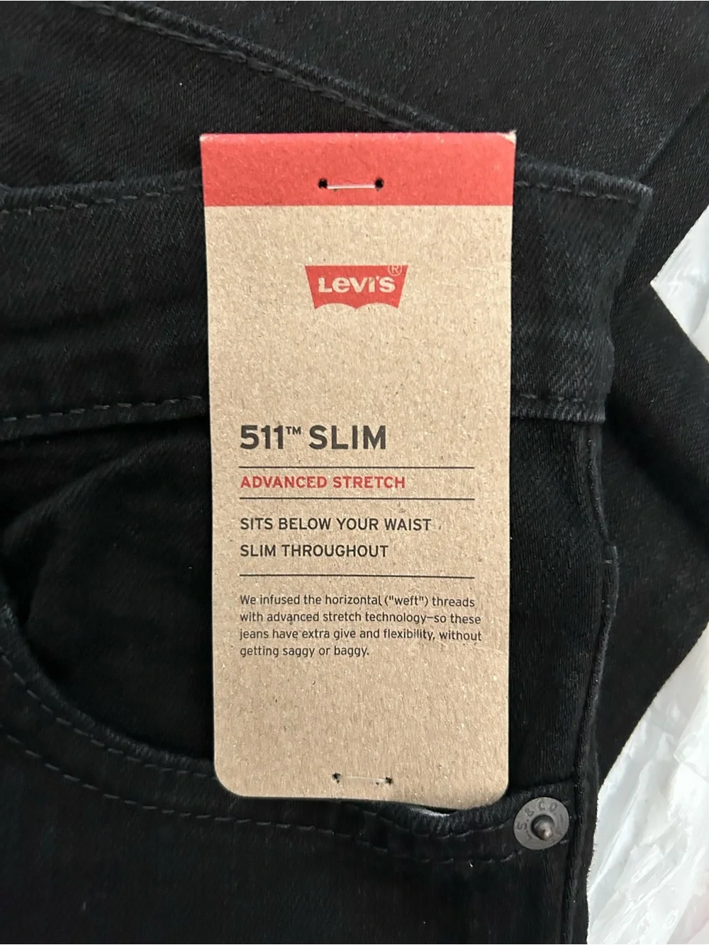Levi's 511 Slim Jeans Men's Size 30x32 Black Denim Stretch Classic